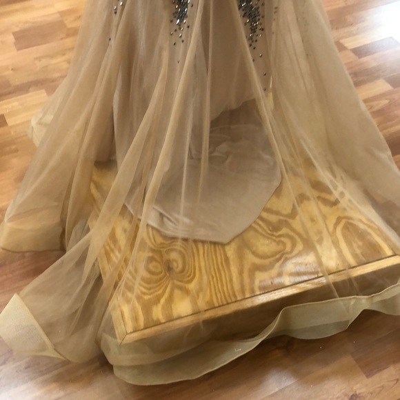 Champagne special occasion dress with sequins - Picture 5 of 6